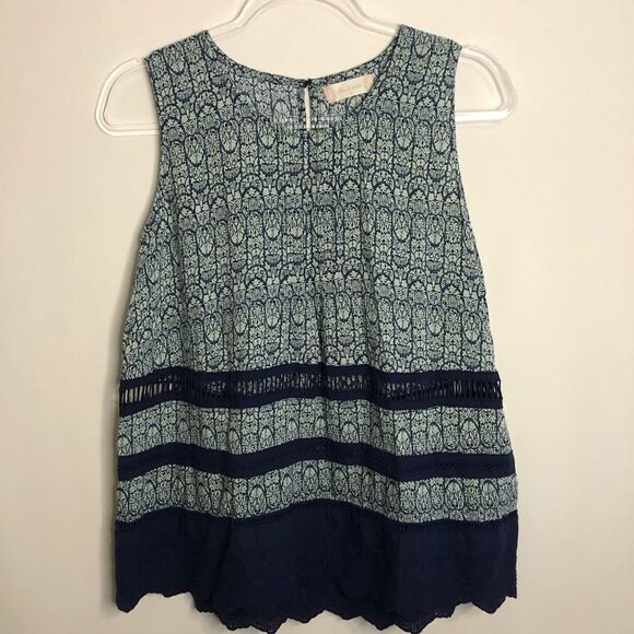 Altar'd State Blue Flowy Loose Fit Tank - Picture 1 of 6